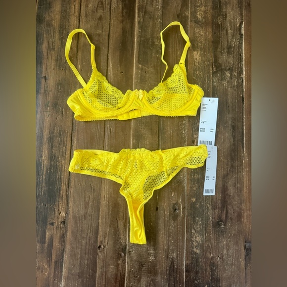 Urban Outfitters Other - NWT! Darling bra and panty set from Urban Outfitters in Bright Yellow